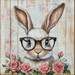 Easter Sign, Rabbit Sign, DCO-02454, Sign For Wreath, 10x10 Metal Sign