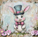 Easter Sign, Rabbit Sign, DCO-02520, Sign For Wreath, 10x10 Metal Sign