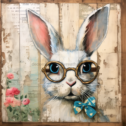 Easter Sign Rabbit Oaw-0047 For Wreath 10X10 Metal