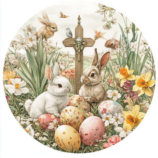 Easter Sign, Religious Sign, DCO-12828, Sign For Wreath, 10" Metal Sign