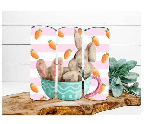 Easter Tumbler, Bunny in a Teacup Tumbler 20 oz Skinny Tumbler DECOETUMBLER-226 - DecoExchange®