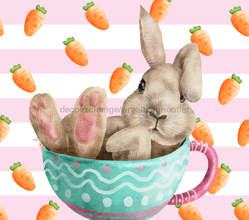 Easter Tumbler, Bunny in a Teacup Tumbler 20 oz Skinny Tumbler DECOETUMBLER-226 - DecoExchange®