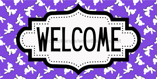 Easter Welcome Sign Dco-01229 For Wreath 6X12 Metal