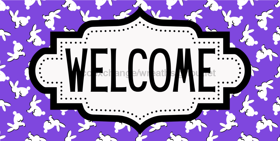 Easter Welcome Sign Dco-01229 For Wreath 6X12 Metal