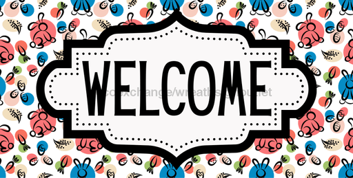 Easter Welcome Sign Dco-01231 For Wreath 6X12 Metal