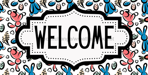Easter Welcome Sign Dco-01232 For Wreath 6X12 Metal