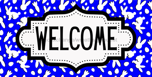 Easter Welcome Sign Dco-01233 For Wreath 6X12 Metal