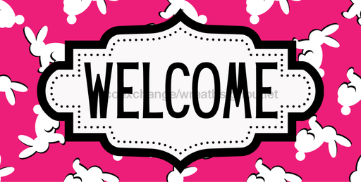 Easter Welcome Sign Dco-01237 For Wreath 6X12 Metal
