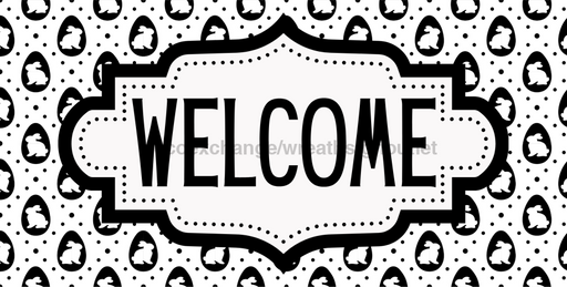 Easter Welcome Sign, DCO-01246, Sign For Wreath, 6x12" Metal Sign - DecoExchange®