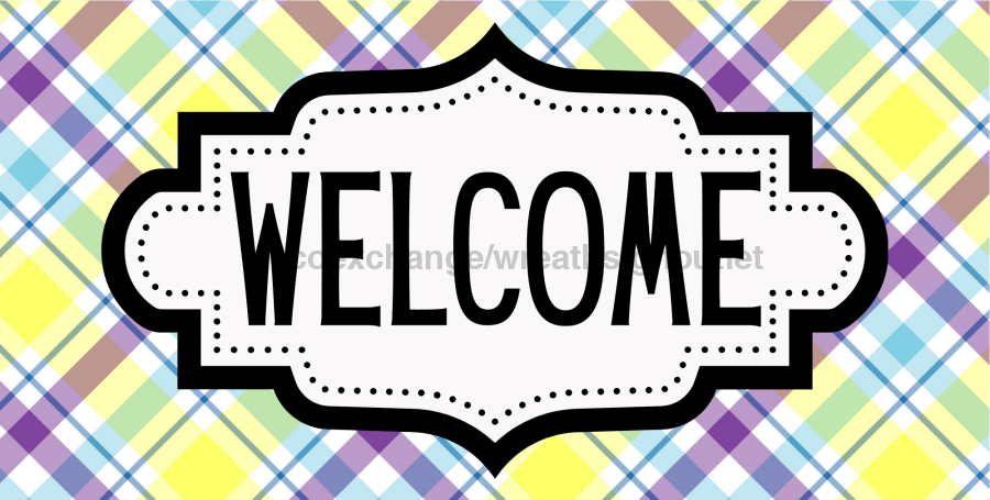 Easter Welcome Sign, DCO-01260, Sign For Wreath, 6x12" Metal Sign - DecoExchange®