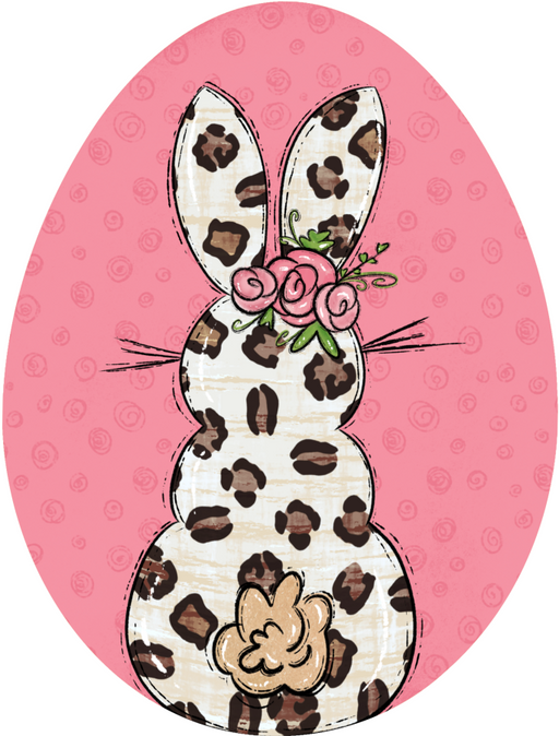Egg Shape Bunny Door Hanger Decoe-W-709-Dh 22’ Wood