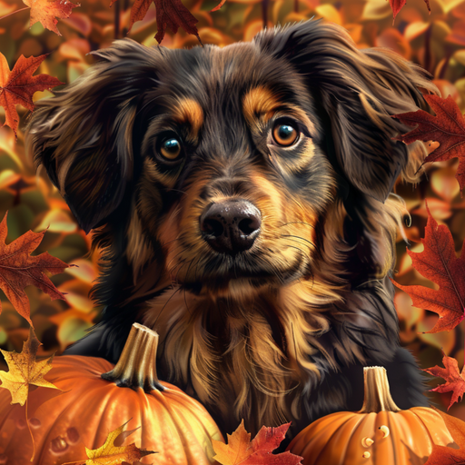 Fall Dog Wall Art, MB-00026, Sign For Wreath, 10x10" Metal Sign