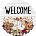 Fall Floral Sign Welcome Dco-00795 For Wreath 10 Round Metal