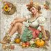 Fall Pin up Girl Sign, DCO-102055, Sign For Wreath, 10x10in Metal Sign