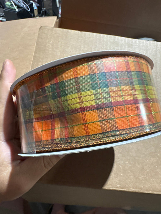 Fall Plaid/Metallic 2.5’’X50Y CH0940-201 Ribbon