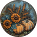 Fall Pumpkin Door Hanger Dco-01760-Dh 18’ Round Wood