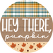 Fall Sign Pumpkin Decoe-4544 Wreath 12 Metal Round
