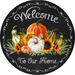 Fall Sign Pumpkin Decoe-4551 Door Hanger 18 Wood Round