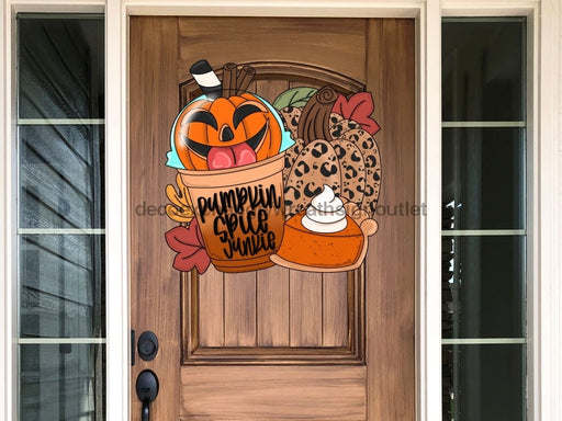 Fall Sign Pumpkin Spice Cute Wood Sign Cr-W-088-Dh 22 Door Hanger