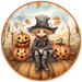 Fall Sign, Scarecrow Sign, DCO-00492, Sign For Wreath, 10" Round Metal Sign - DecoExchange®