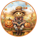Fall Sign, Scarecrow Sign, DCO-00494, Sign For Wreath, 10" Round Metal Sign - DecoExchange®