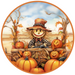 Fall Sign, Scarecrow Sign, DCO-00495, Sign For Wreath, 10" Round Metal Sign - DecoExchange®