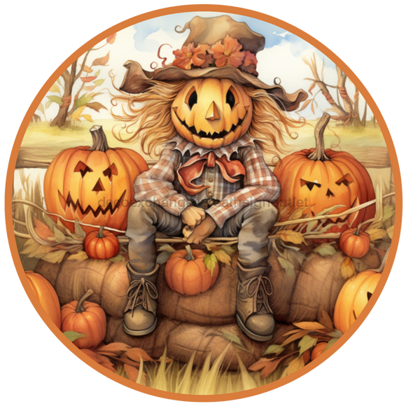 Fall Sign, Scarecrow Sign, DCO-00496, Sign For Wreath, 10