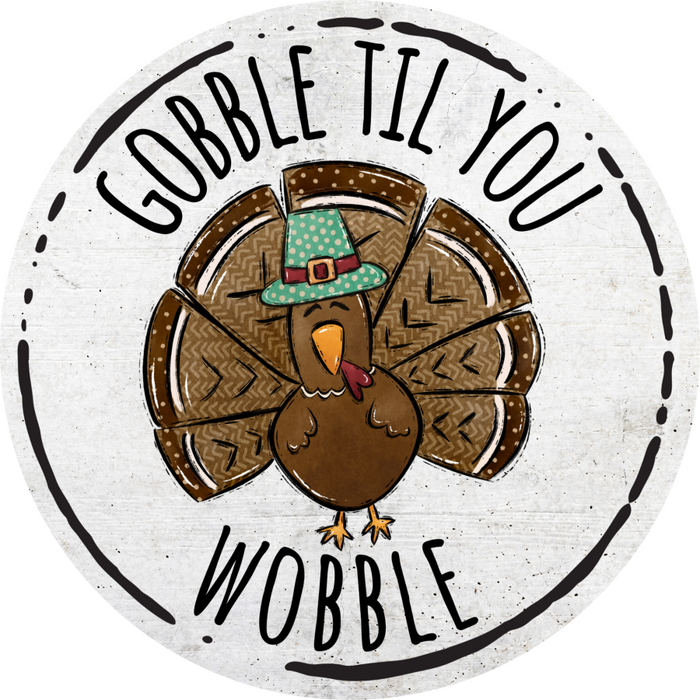 Fall Sign Thanksgiving Decoe-4531 Door Hanger 18 Wood Round