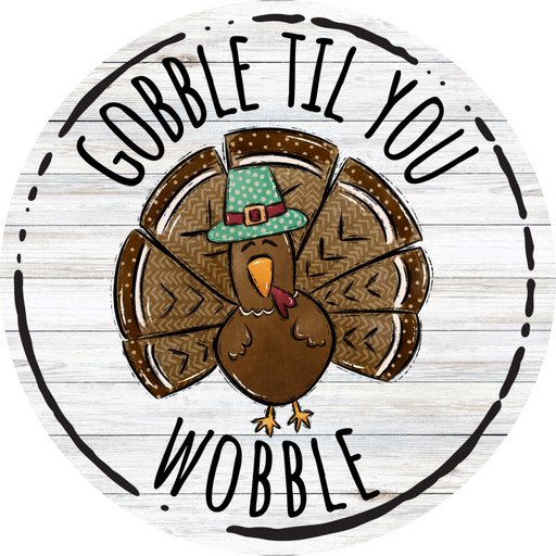 Fall Sign Thanksgiving Decoe-4532 Door Hanger 18 Wood Round