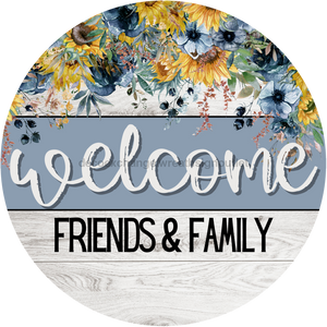 Fall Sign Welcome Decoe-4555 Wreath 12 Metal Round
