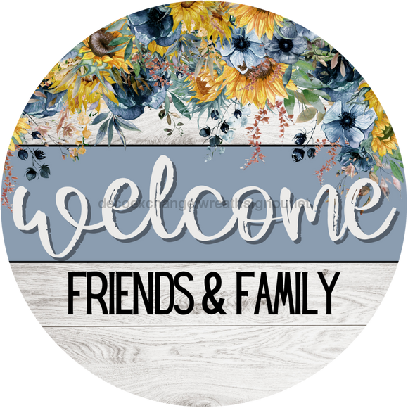 Fall Sign Welcome Decoe-4555 Wreath 8 Metal Round