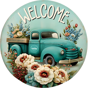 Fall Sign Welcome Decoe-4559 For Wreath 10 Round Metal