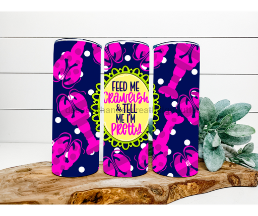 Feed Me Crawfish Tumbler, Louisiana Tumbler, 20 oz Skinny Tumbler DECOETUMBLER-212 - DecoExchange