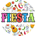 Fiesta Sign White Dbj-0005 For Wreath 10 Round Metal
