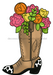 Floral Cowboy Boot Door Hanger Mj-W-00013 22’ Wood
