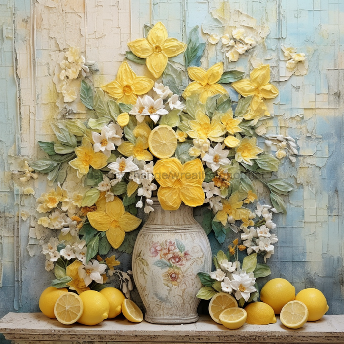 Floral Sign Lemon Oaw-0040 For Wreath 10X10 Metal