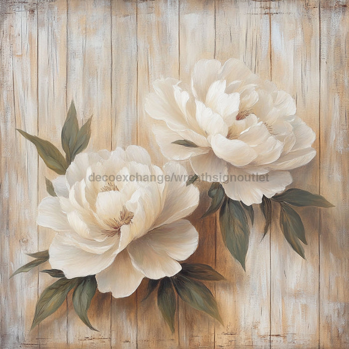 Floral Sign, Peonies Sign, DCO-02375, Sign For Wreath, 10x10 Metal Sign