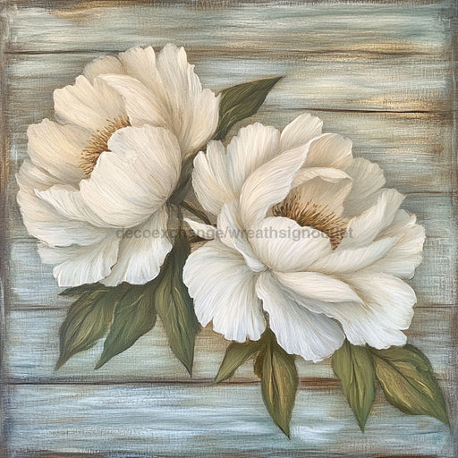 Floral Sign, Peonies Sign, DCO-02378, Sign For Wreath, 10x10 Metal Sign