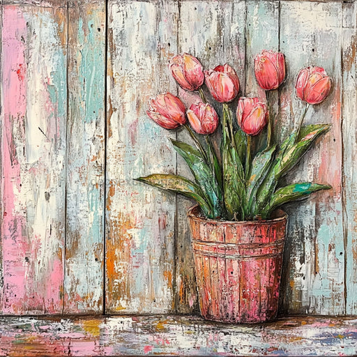 Floral Sign, Tulips Sign, DCO-02344, Sign For Wreath, 10x10 Metal Sign