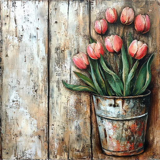 Floral Sign, Tulips Sign, DCO-02346, Sign For Wreath, 10x10 Metal Sign