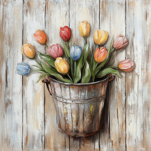 Floral Sign, Tulips Sign, DCO-02351, Sign For Wreath, 10x10 Metal Sign