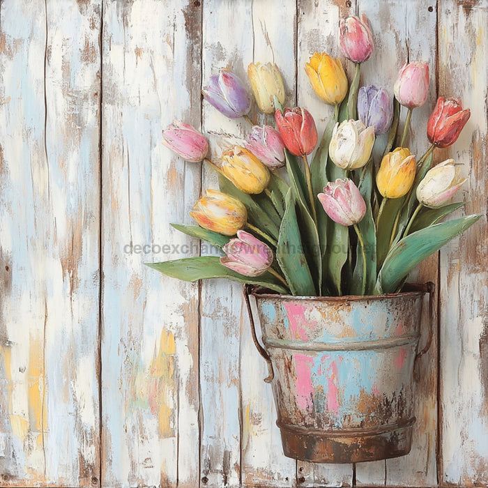 Floral Sign, Tulips Sign, DCO-02352, Sign For Wreath, 10x10 Metal Sign