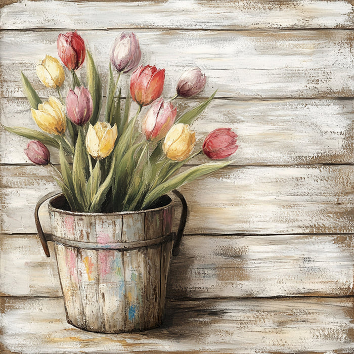 Floral Sign, Tulips Sign, DCO-02355, Sign For Wreath, 10x10 Metal Sign