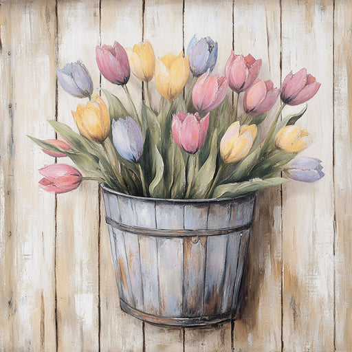 Floral Sign, Tulips Sign, DCO-02358, Sign For Wreath, 10x10 Metal Sign