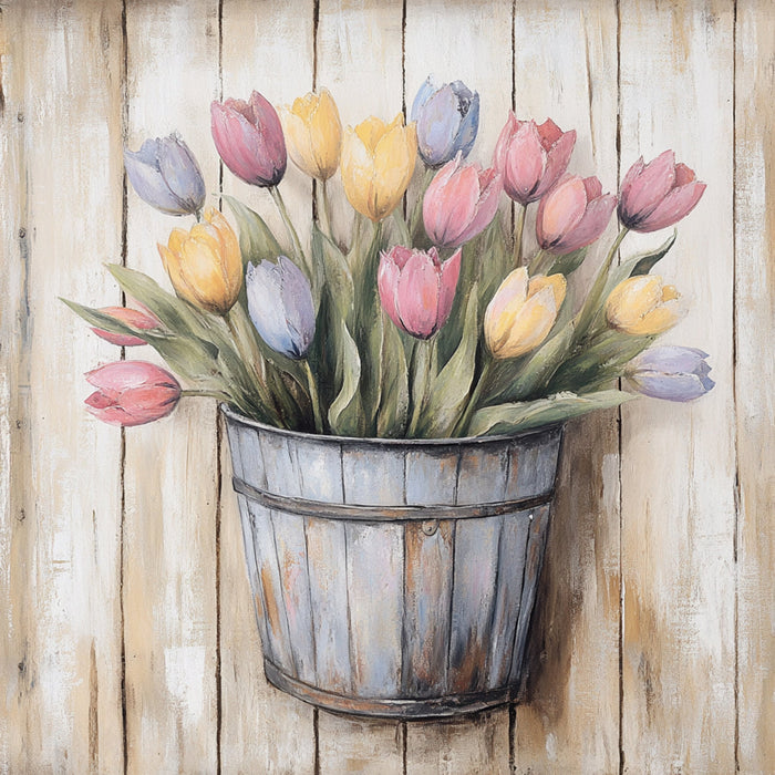 Floral Sign, Tulips Sign, DCO-02358, Sign For Wreath, 10x10 Metal Sign