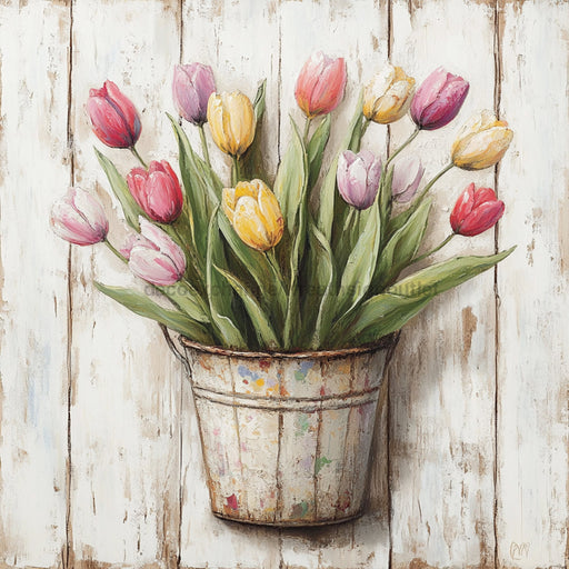 Floral Sign, Tulips Sign, DCO-02363, Sign For Wreath, 10x10 Metal Sign