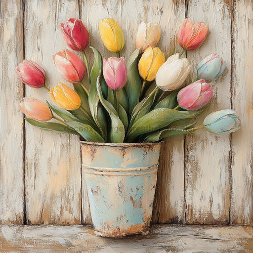 Floral Sign, Tulips Sign, DCO-02366, Sign For Wreath, 10x10 Metal Sign