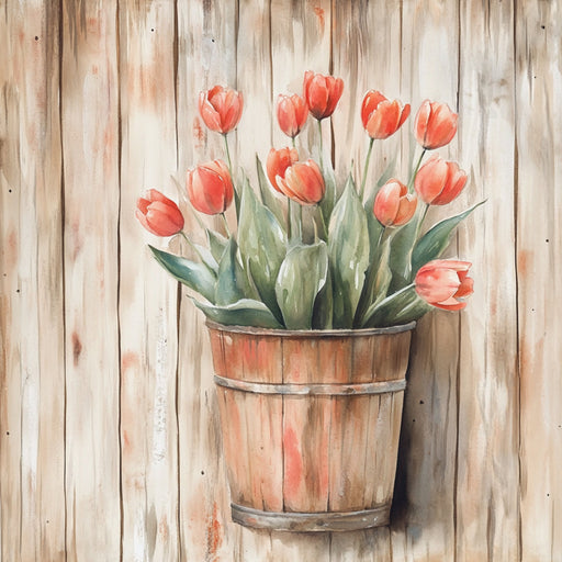 Floral Sign, Tulips Sign, DCO-02386, Sign For Wreath, 10x10 Metal Sign