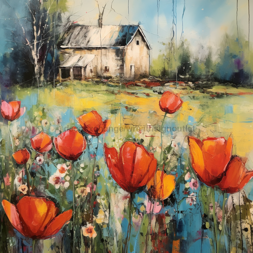 Floral Sign Vintage Oaw-0033 For Wreath 10X10 Metal