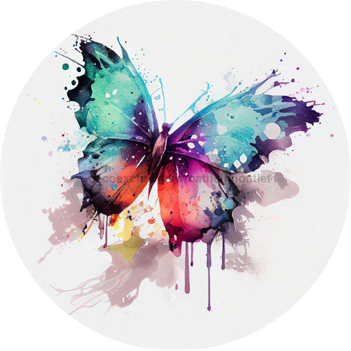 Flower Center Sign Butterfly Sc-Fc-0012 6’ Metal Round